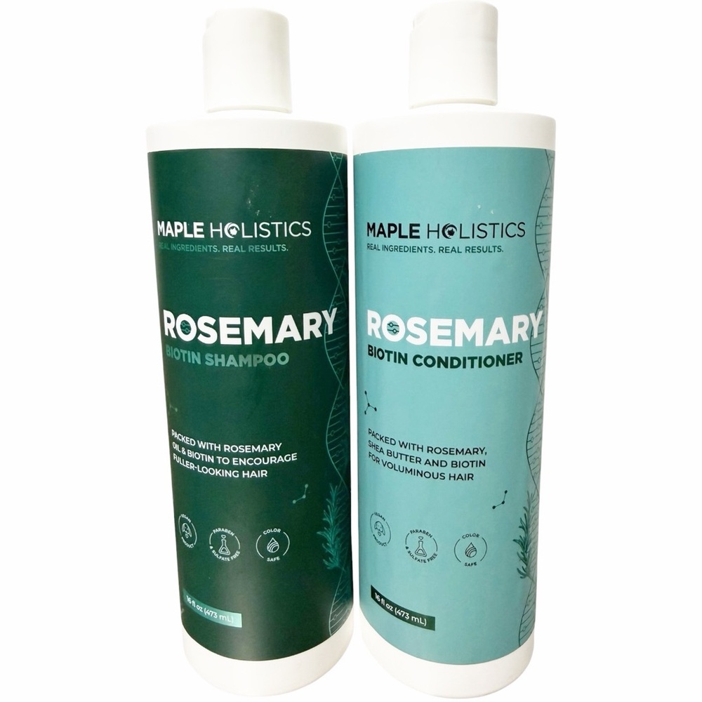 ROSEMARY & BIOTIN Shampoo and Conditioner Set MAPLE HOLISTICS 16 oz New & Sealed